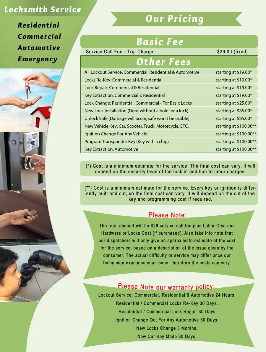 Horsham PA Locksmith Store Horsham, PA 215-595-1083 - price-list-c-22